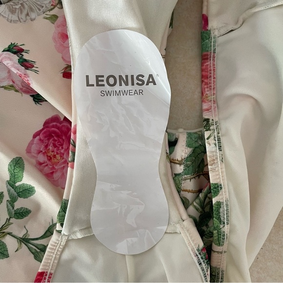 New! Leonisa shapewear slimming pink floral one piece swimsuit 37778 - Picture 7 of 10